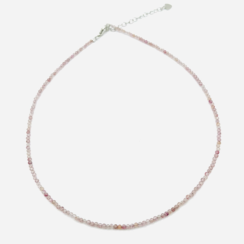 Halskette Sanfte Harmonie – Facettierter Himbeertint-Quarz - Tibetwelt