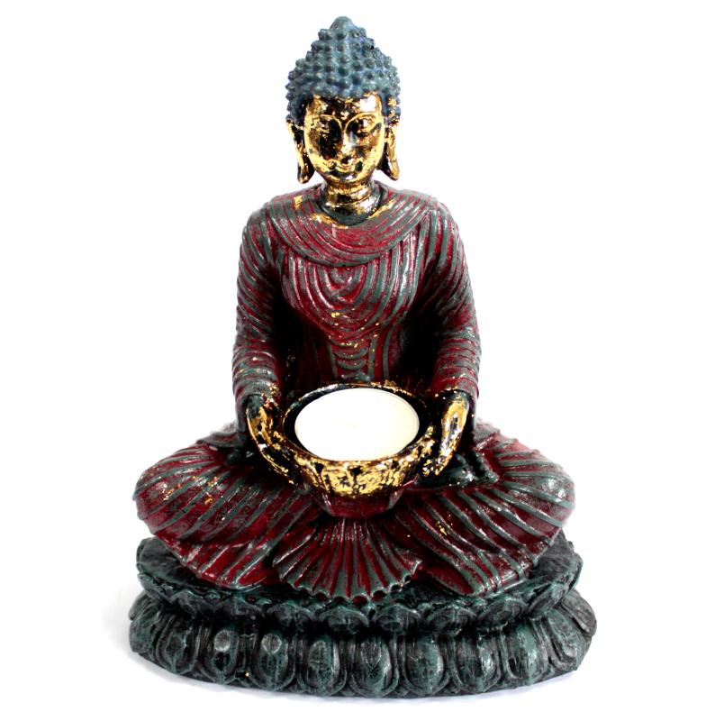 Buddha-Statue Shakyamuni mit Kerze - Tibetwelt